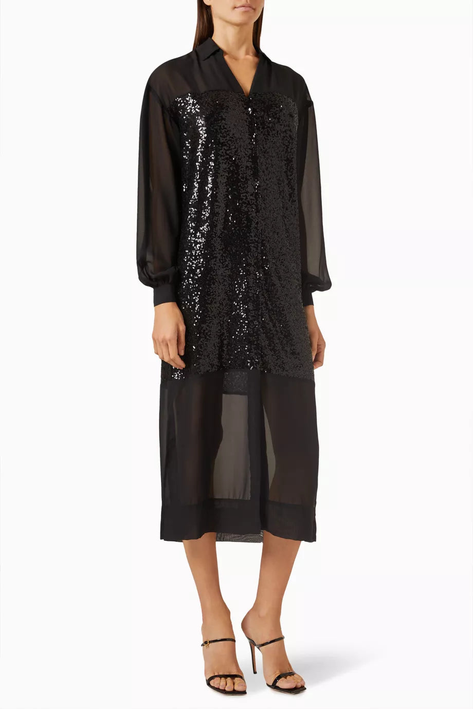 Lila Shirt Dress in Sequin