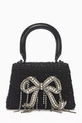 Micro Bow Bag in Textured Bouclé