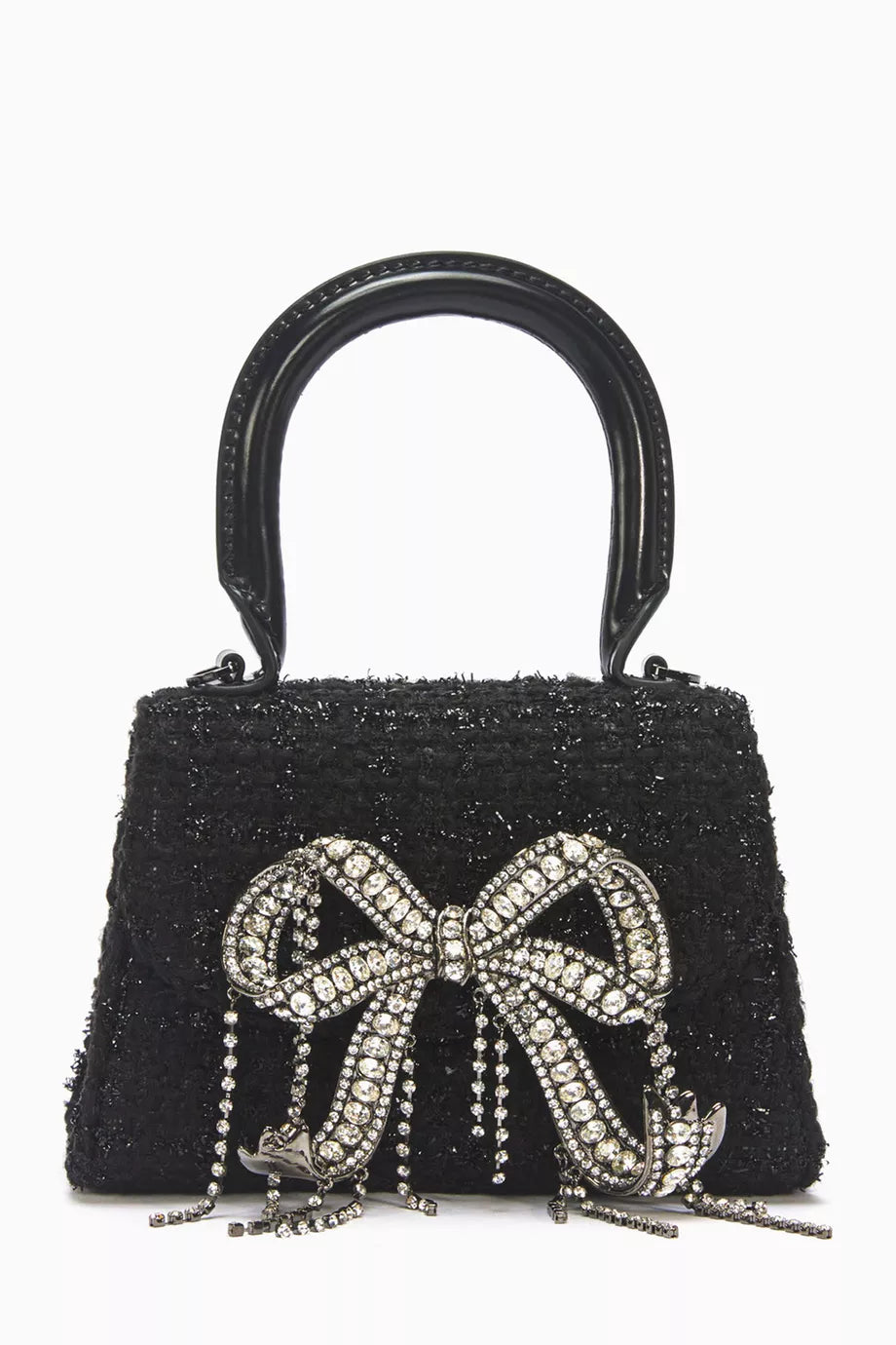 Micro Bow Bag in Textured Bouclé