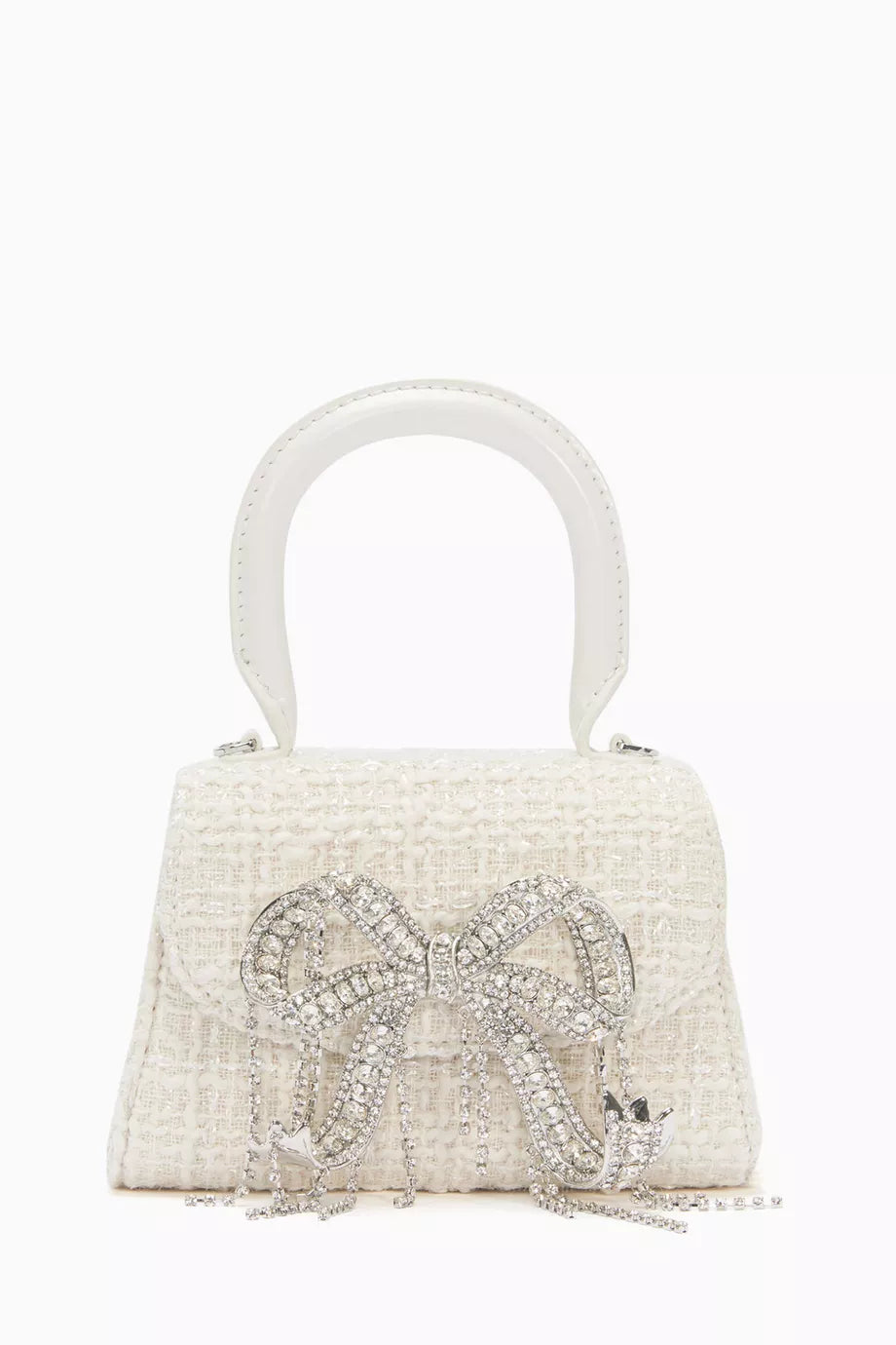 Micro Bow Bag in Textured Bouclé