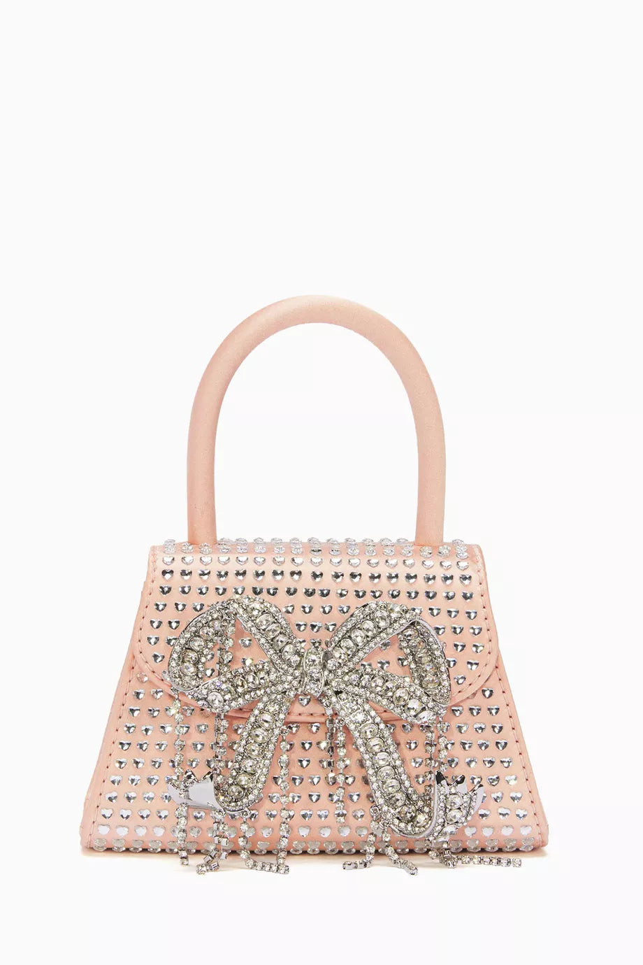 Micro Bow Bag in Rhinestone-studded Satin