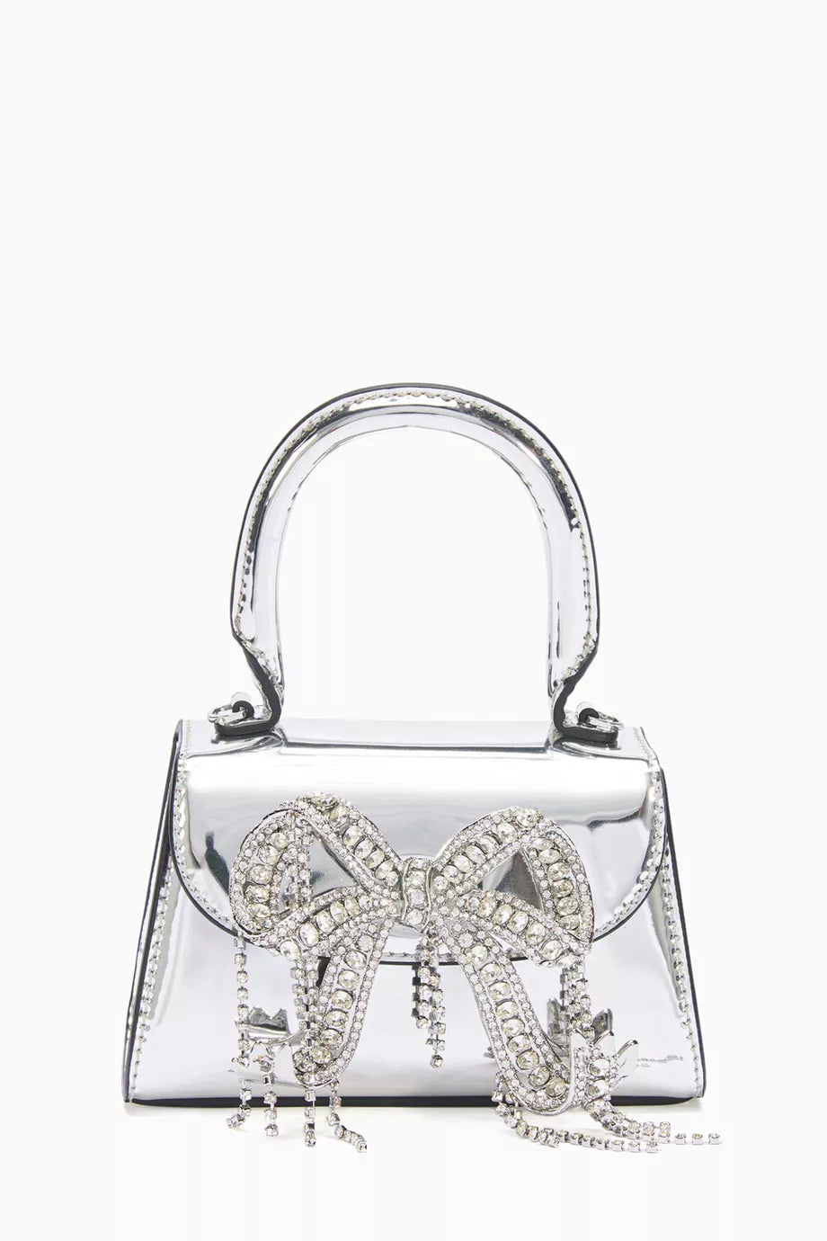 Micro Bow Bag in Metallic Leather