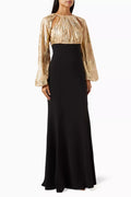 Godet-pleated Maxi Dress