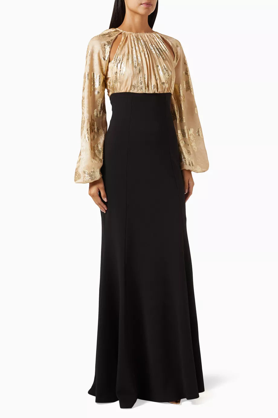 Godet-pleated Maxi Dress