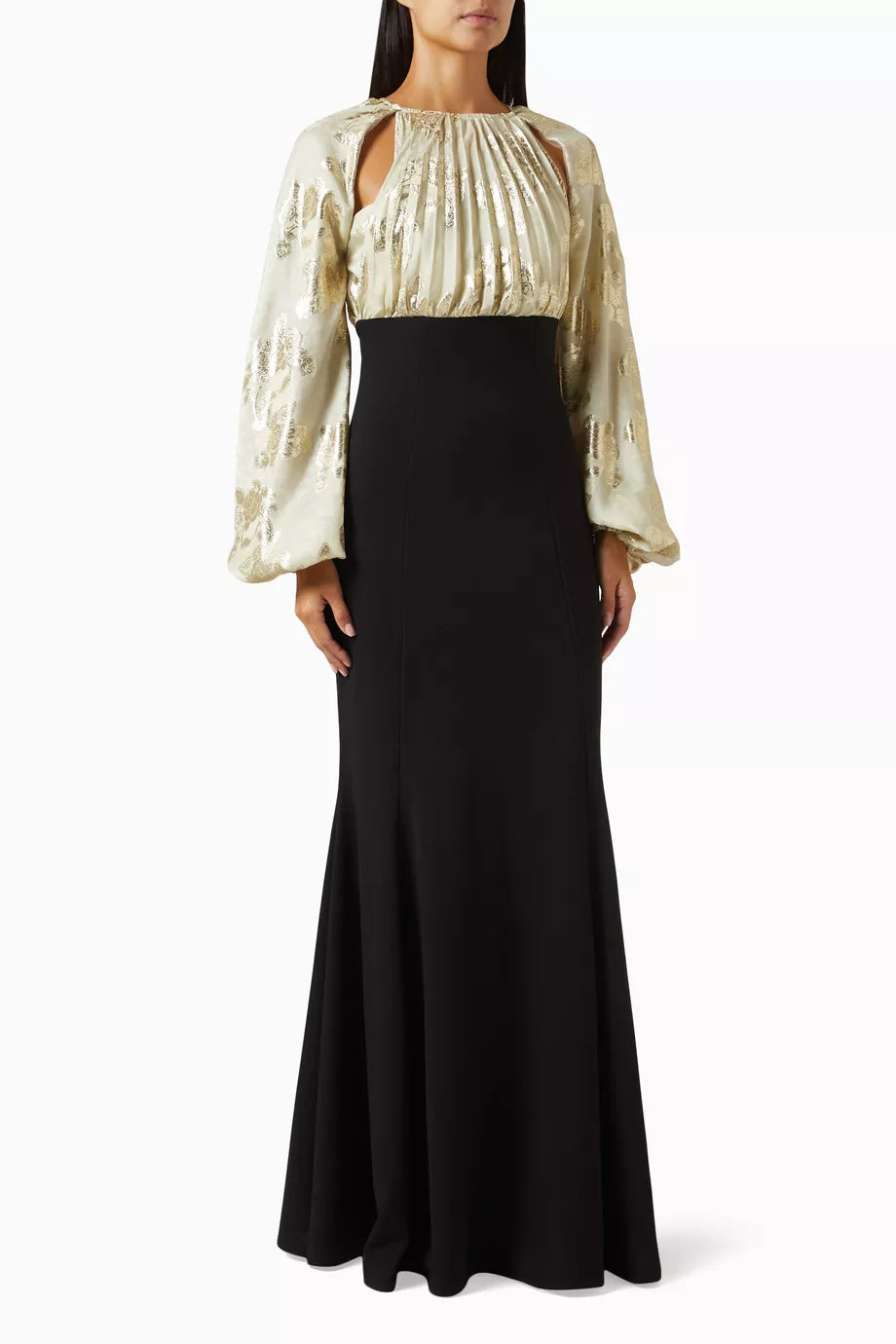 Godet-pleated Maxi Dress