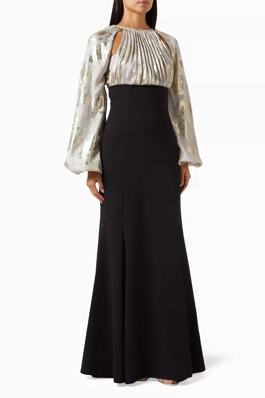 Godet-pleated Maxi Dress