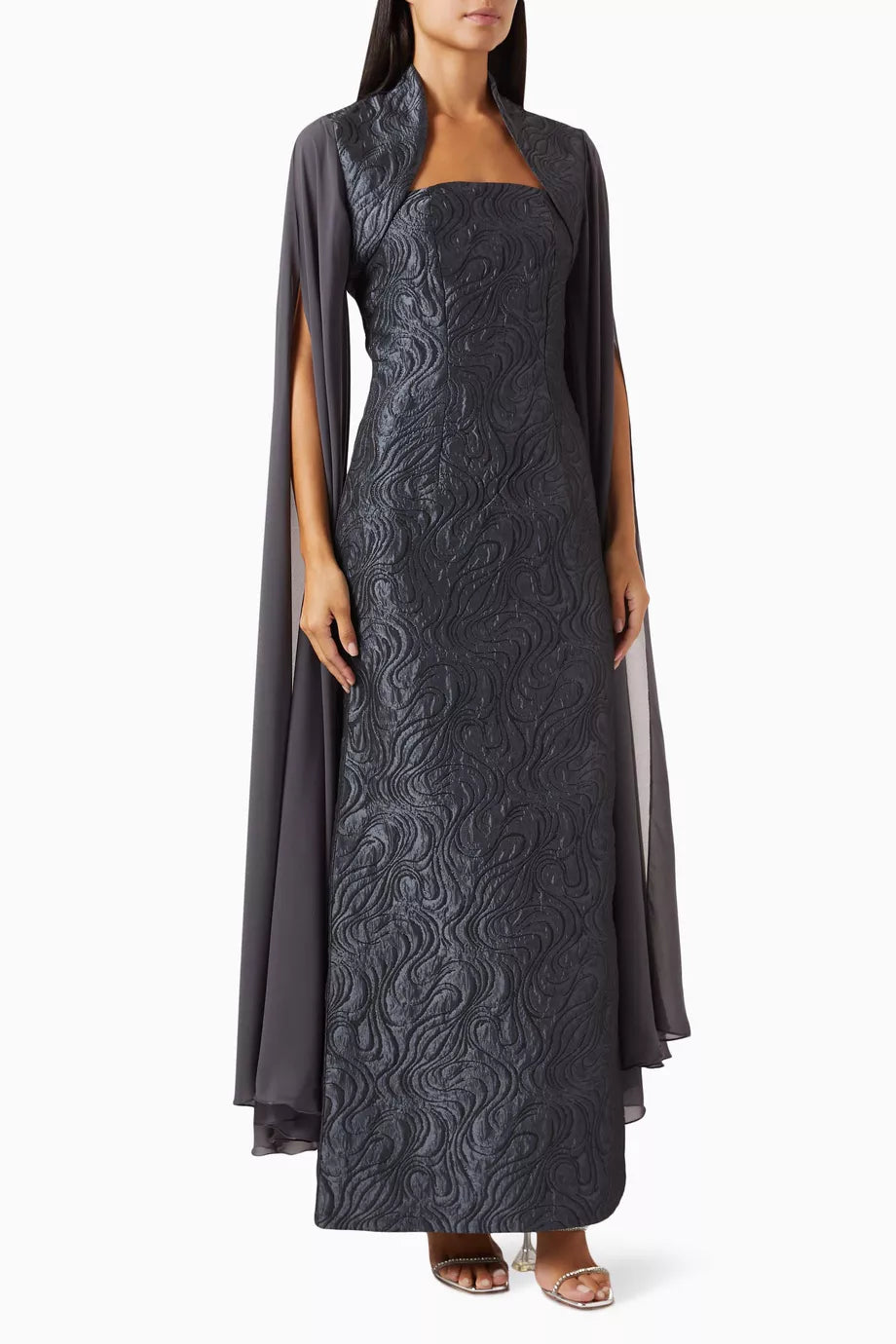 Cape-style Maxi Dress