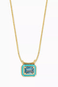 Bezel Pendant Necklace in Gold-plated Brass