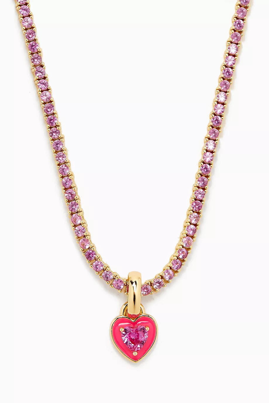 Mini Ballier Heart Charm Necklace in Gold-plated Brass
