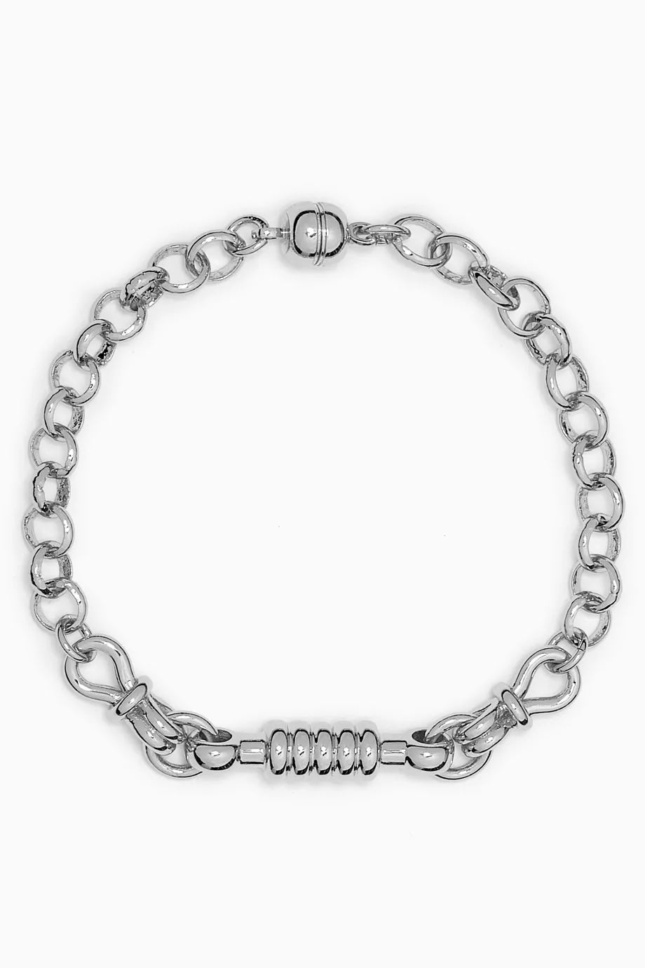 Horsebit Bracelet in Silver-plated Brass