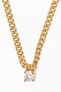 Bardot Stud Charm Necklace in Gold-plated Brass