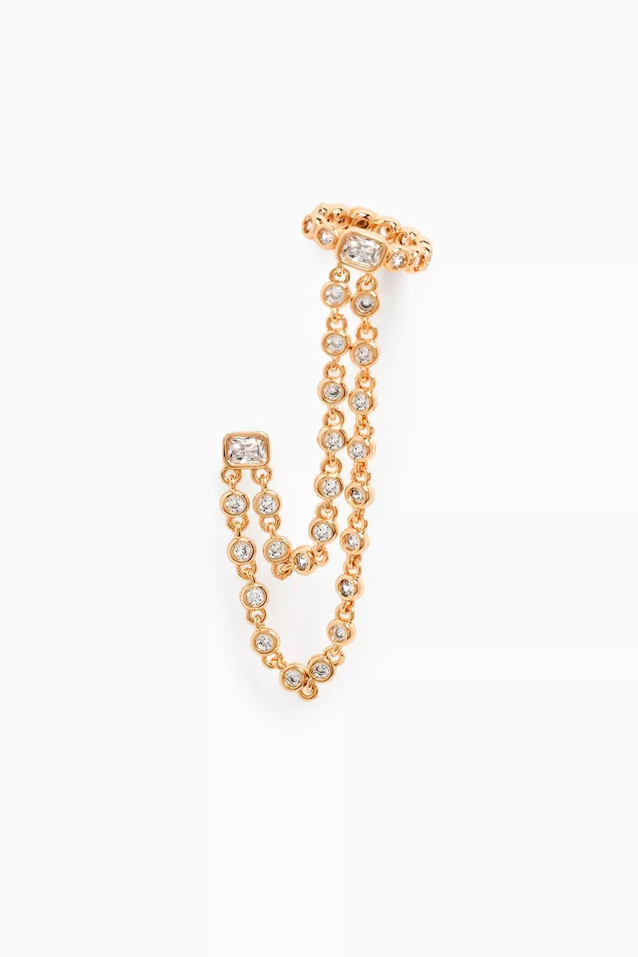 Chloe Chain Single Ear Cuff Set in Gold-plated Brass