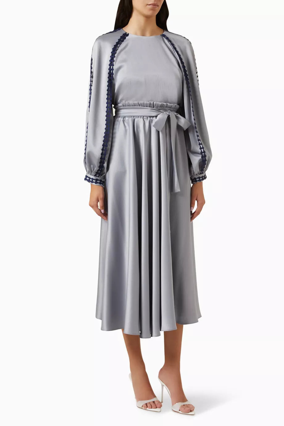 Embroidered Raglan Sleeved Top and Skirt Set