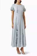 A-line Frilled Sleeved Maxi Dress