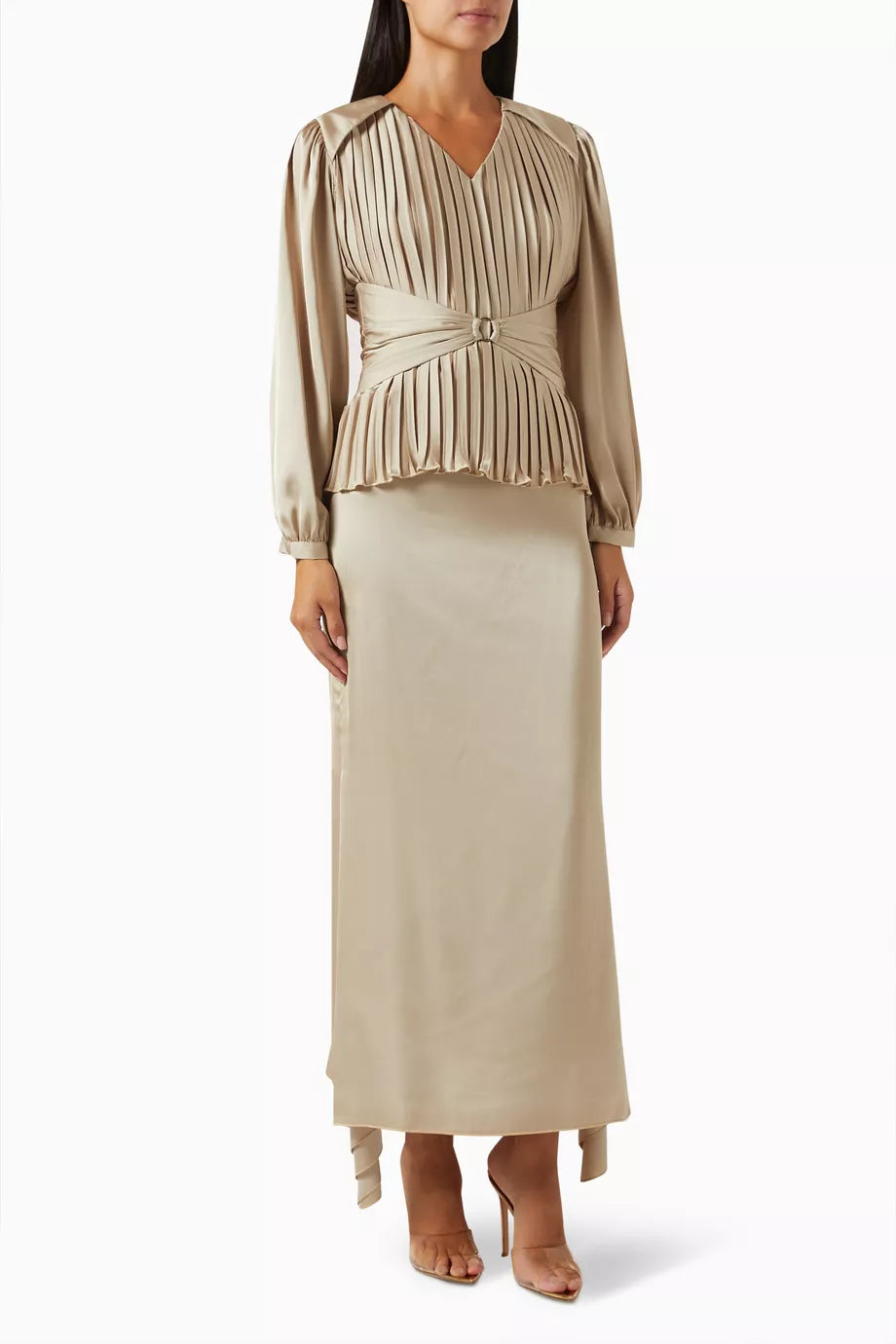 Gathered Waist Top and Maxi Skirt