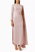 Cape-sleeve Maxi Dress