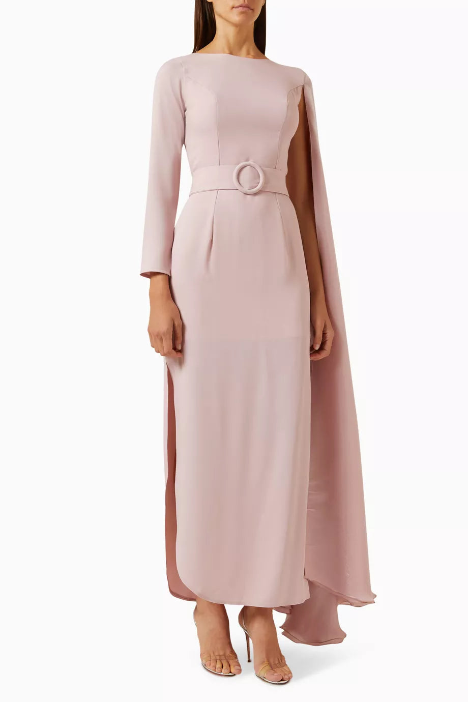 Cape-sleeve Maxi Dress