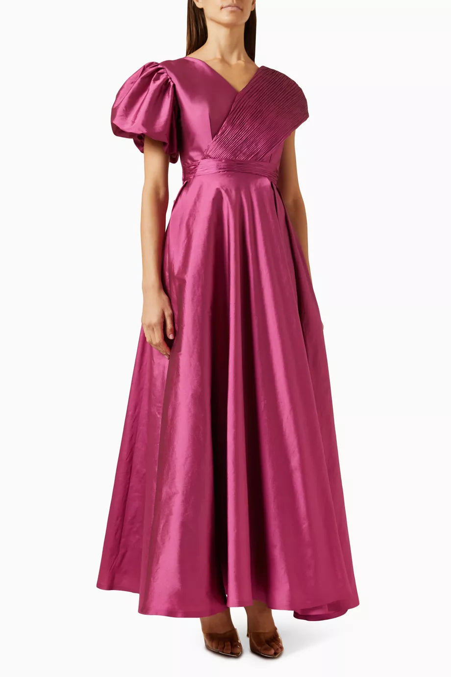 Draped Maxi Dress in Satin