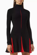 High Collar Mini Dress in Viscose