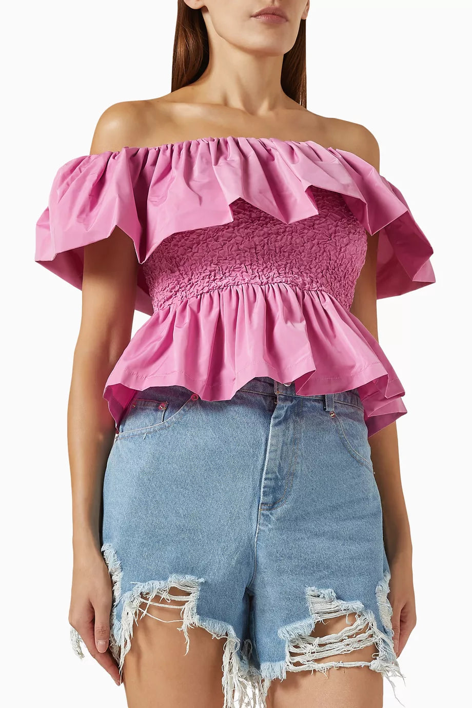 Diana Off-the-shoulders Top in Taffeta