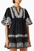 Cordera Embroidered Tiered Dress