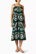 Charlough Print Embroidered Dress in Cotton