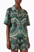 Charlough Print Swim Coverup Top in Cotton
