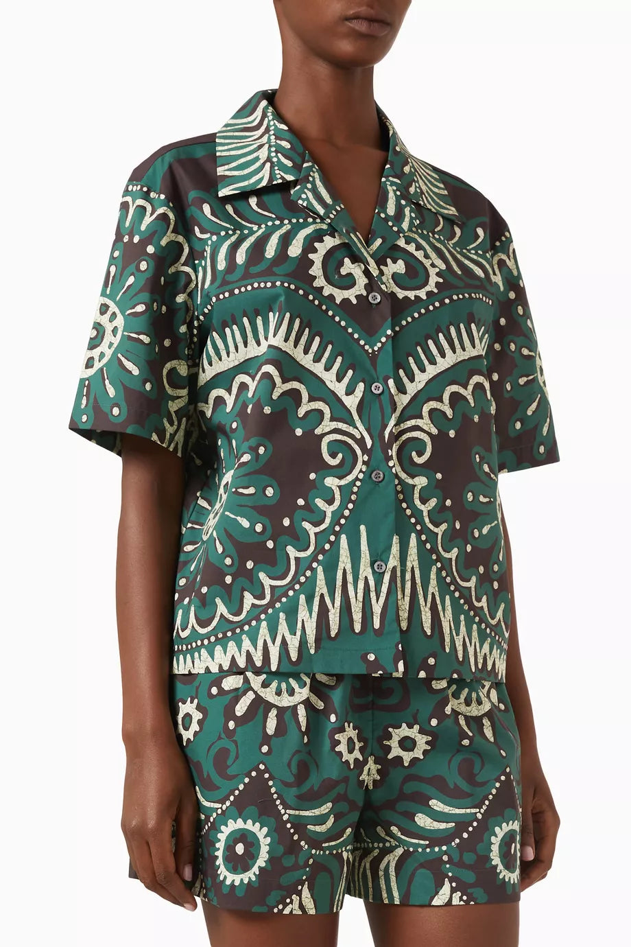 Charlough Print Swim Coverup Top in Cotton
