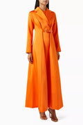 Freesia Belted Maxi Dress in Satin