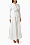 Freesia Belted Maxi Dress in Satin