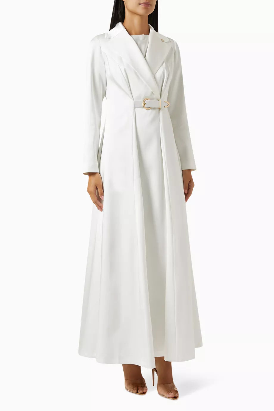 Freesia Belted Maxi Dress in Satin