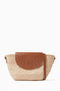 Duda Crossbody Bag in Straw & Leather