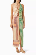 Marisol Twist Midi Dress in Silk Wool Blend