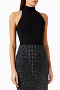 Highneck Bodysuit in Viscose-knit