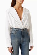 Hooded Bodysuit in Japanese Poplin