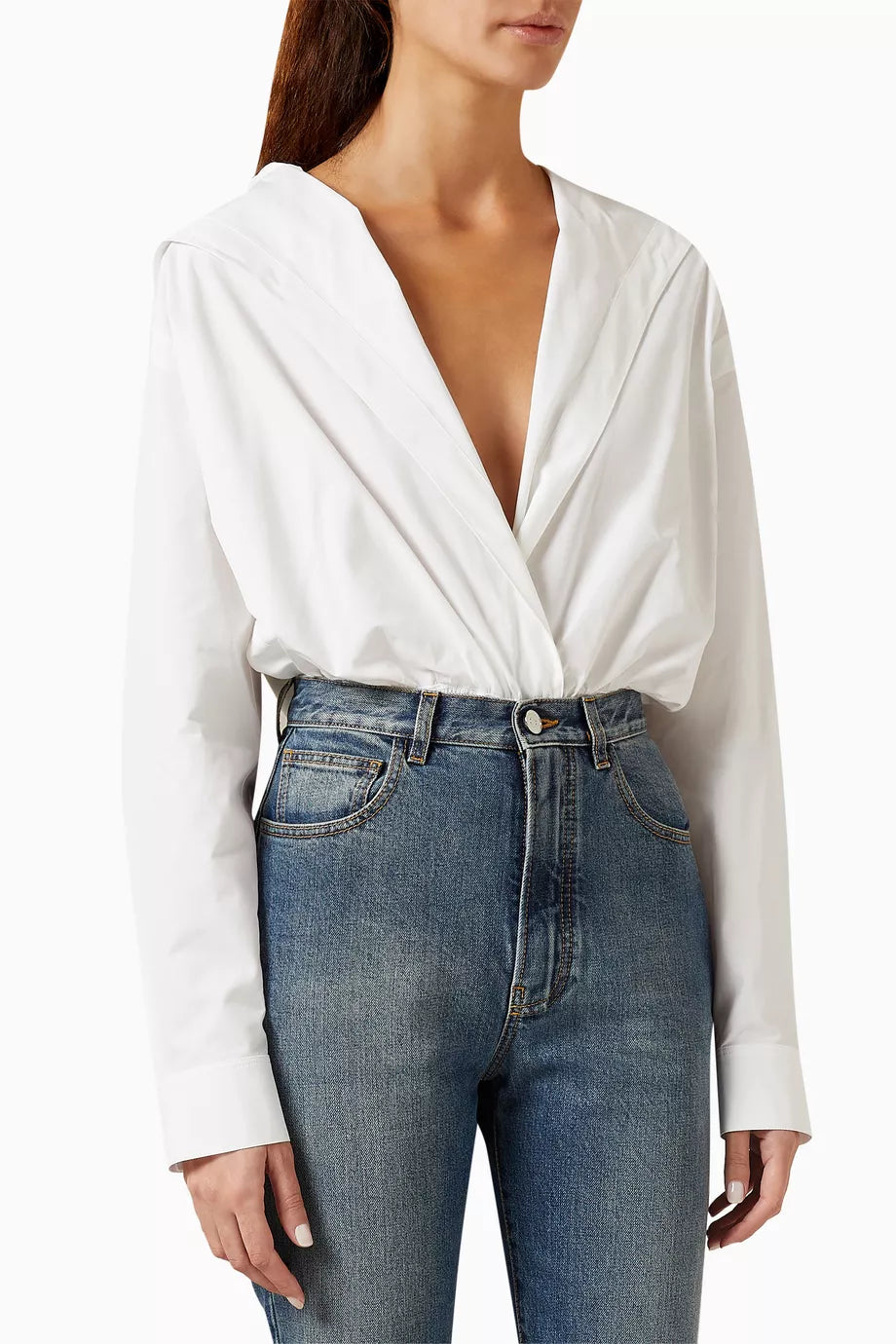 Hooded Bodysuit in Japanese Poplin
