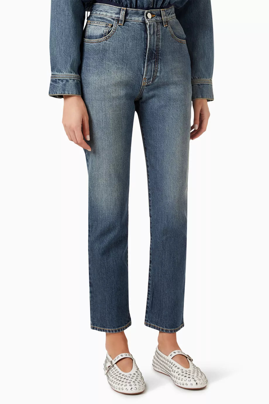 High-waist Jeans in Denim