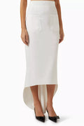 Asymmetrical Midi Skirt in Cotton