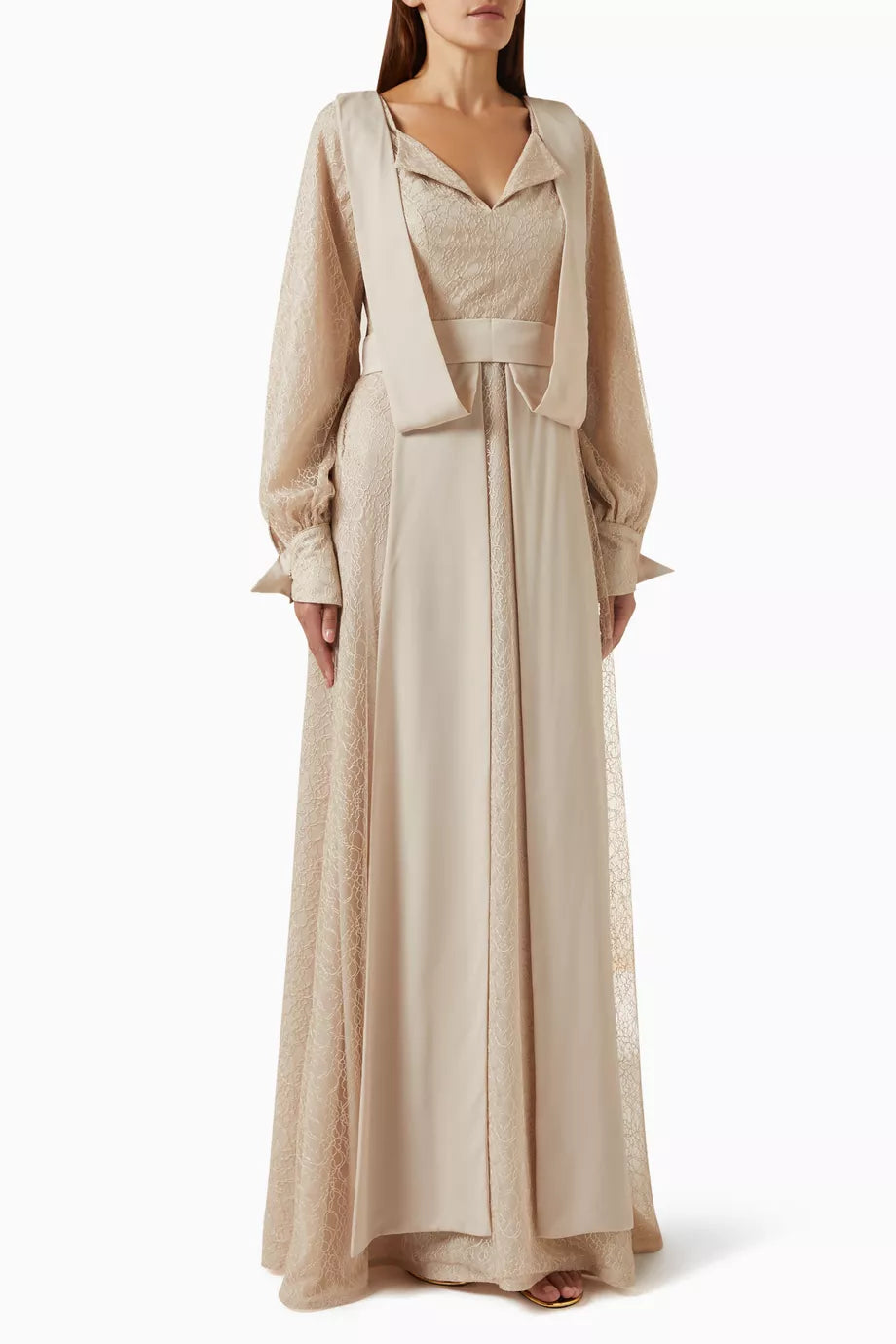 Panelled Maxi Dress in Lace