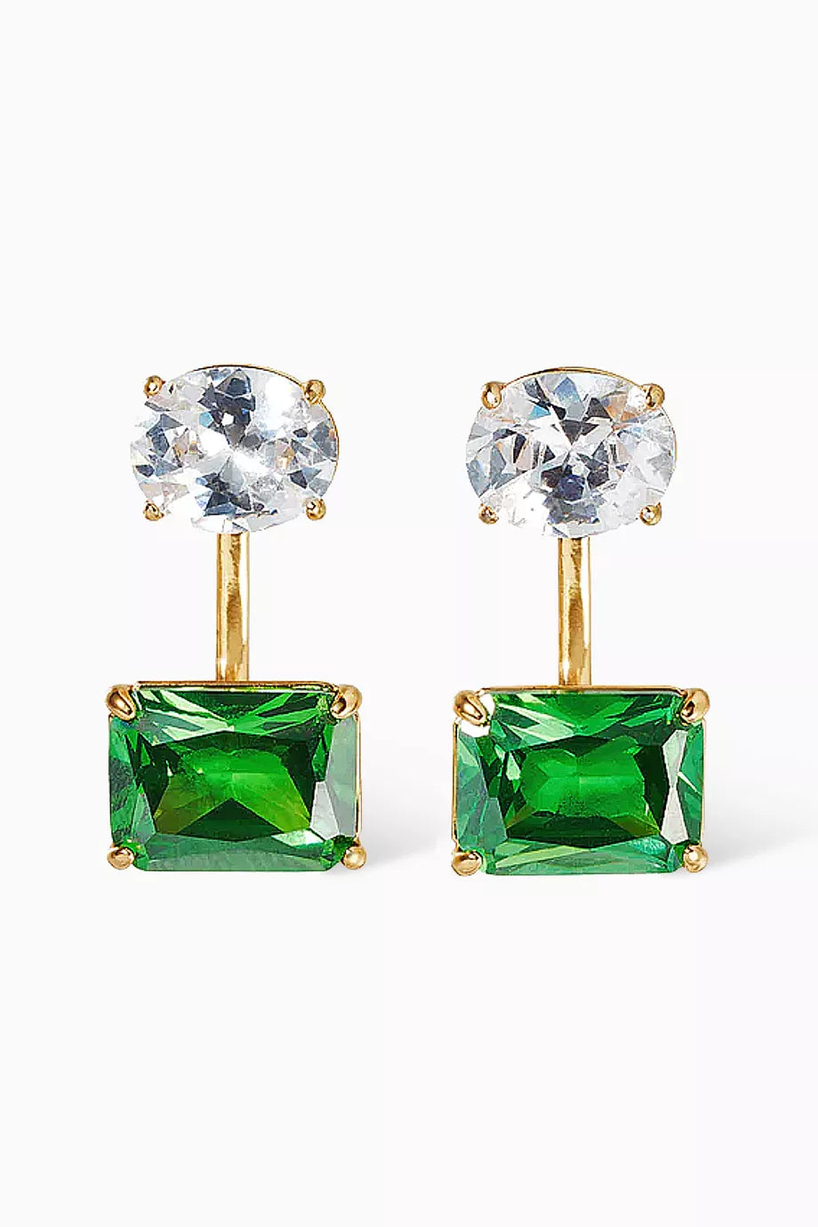 Emerald City Float Earrings in Gold-plated Brass