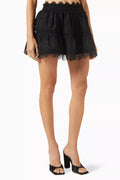 Ines Lace Mini Skirt in Stretch-cotton