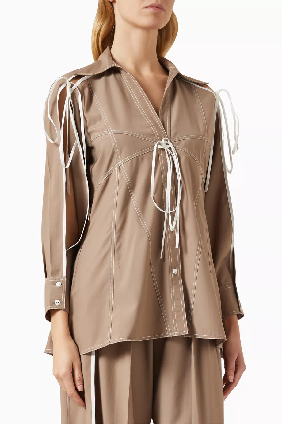 Front Tie Shirt in Terry-rayon