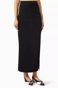 Logo Maxi Skirt in Denim