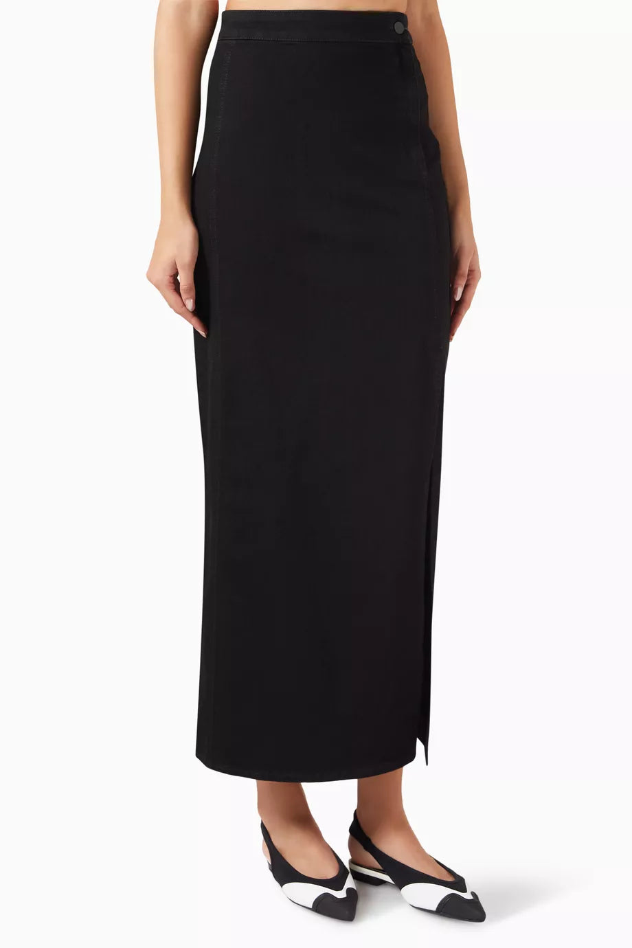 Logo Maxi Skirt in Denim