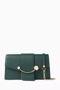 Crescent Chain Shoulder Bag in Leather