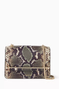 Mini East/West Shoulder Bag in Snake-embossed Leather