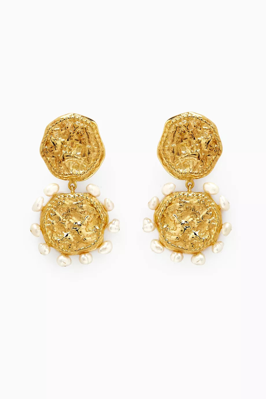 Feminine Waves Earrings in 18kt Gold-plated Brass