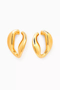 Chunky Chain Hoop Earrings in 22kt Gold-plated Bronze
