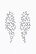 Lacey Crystal Cascading Earrings in Sterling Silver