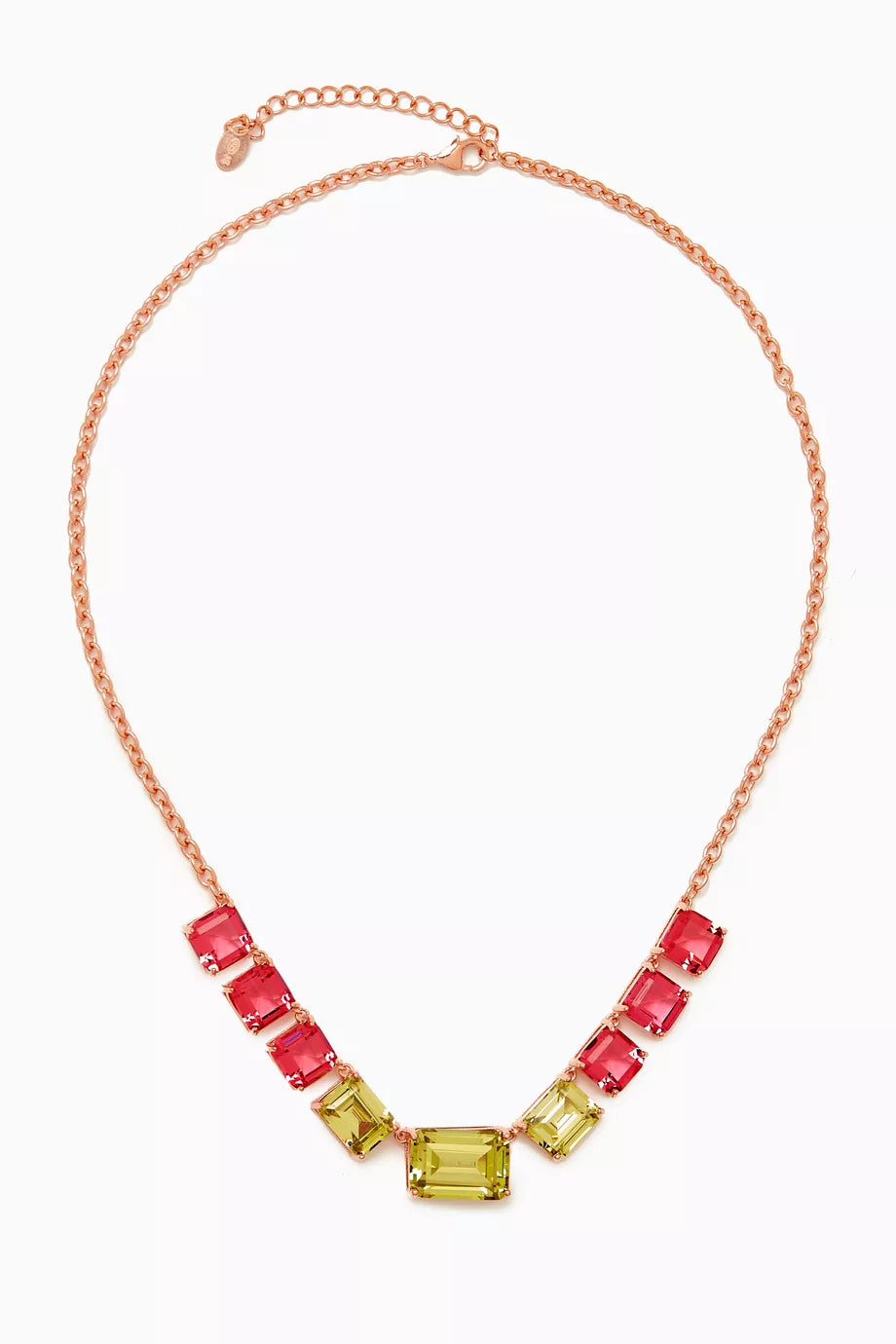 Chunky Emerald-cut Necklace in Gold-vermeil